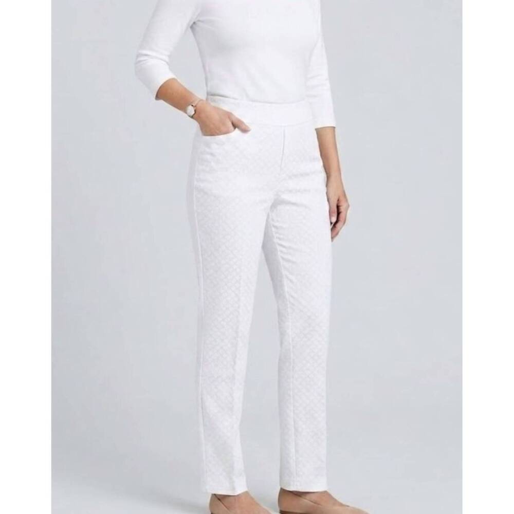 NEW SLIMSATION BY MULTIPLES pull on crop pant in white
